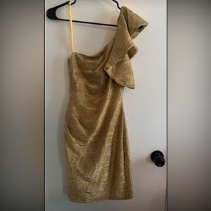 Gold One-Sleeve Dress